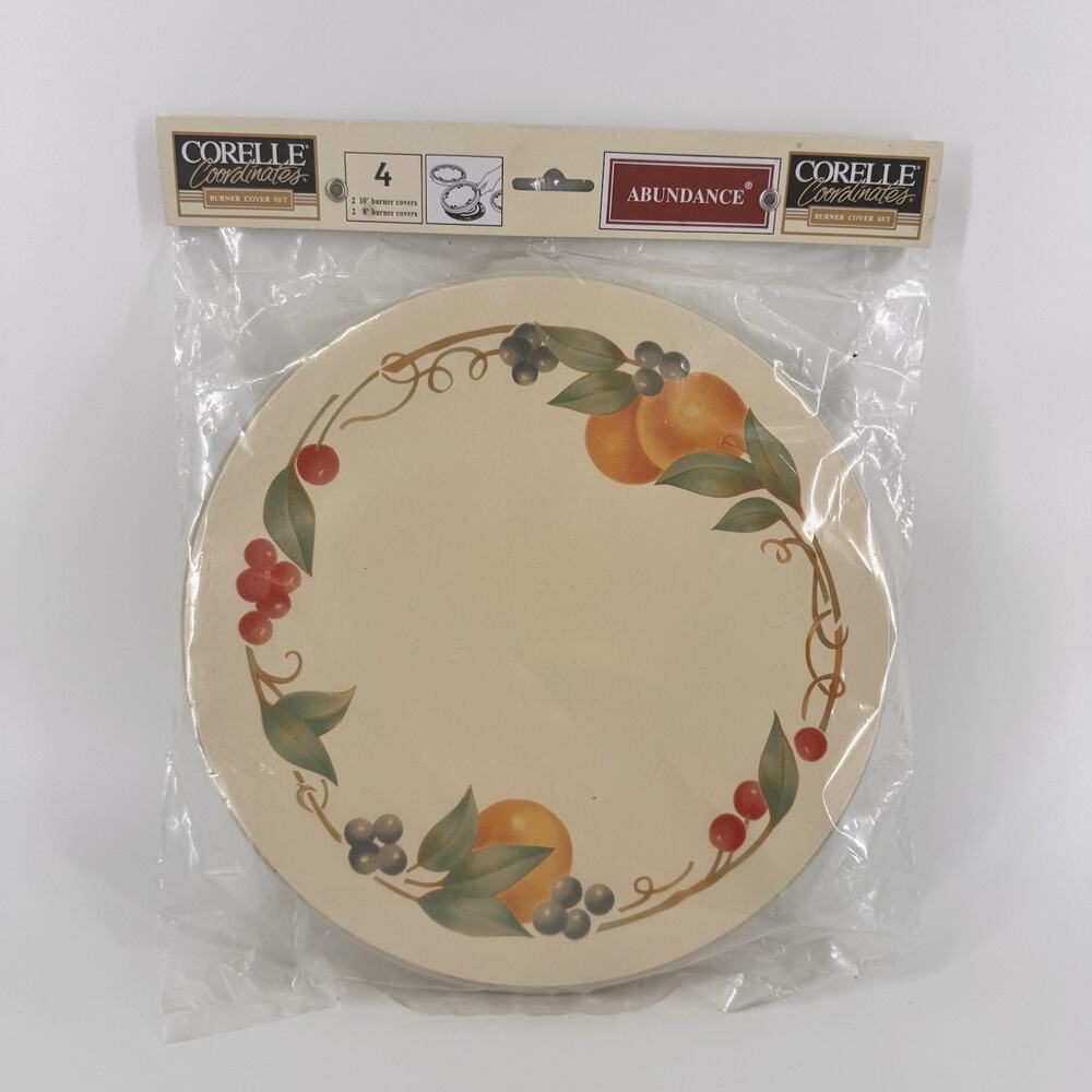 Corelle Abundance Coordinates Burner Cover 4pc Set NEW SEALED